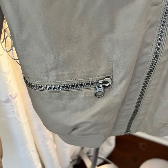 MACKAGE Lambskin Leather Tan Bomber Jacket - Picture 2 of 8